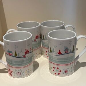 Set of 4 Portmeirion Christmas Wish Mugs